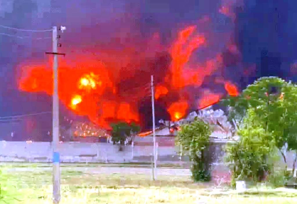 Two warehouses of a foam factory gutted in fire at Mandour Ambala